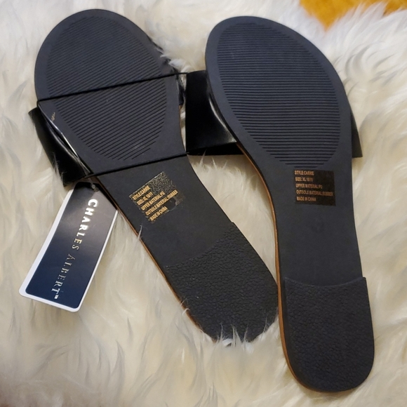 NWT Charles Albert Carrie Black Sandals - XL 10/11 - Picture 4 of 6
